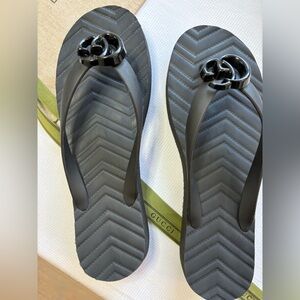 GUCCI Double G Platform Rubber Sandals EU 40